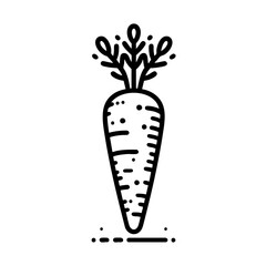Fresh Carrot Vegetable Line Art  Simple and Clean Design