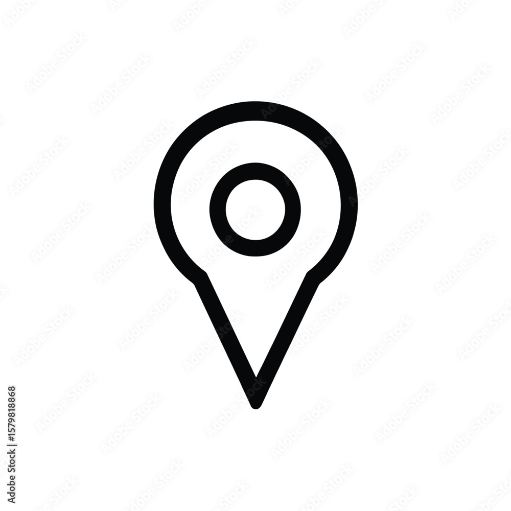 Poster flat design location pointer icon, transparent object, geo point, minimalist style