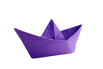 paper boat isolated on transparent white background, clipping path