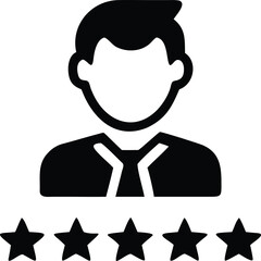 Obraz premium Customer feedback with five star rating icon