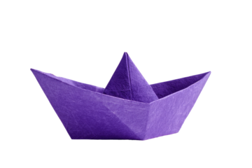 paper boat isolated on transparent white background, clipping path