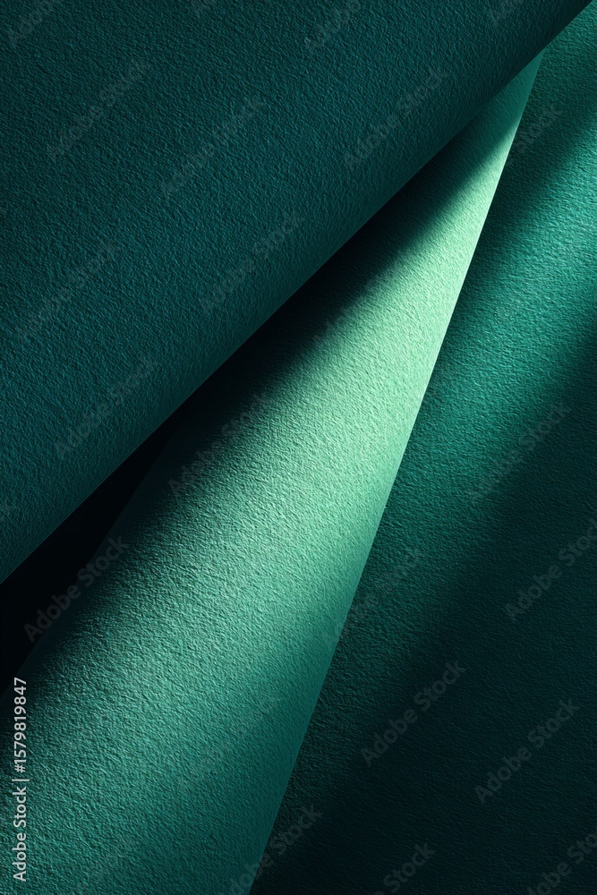 Poster minimalist deep bottle green background with smooth matte texture and soft natural window light cast