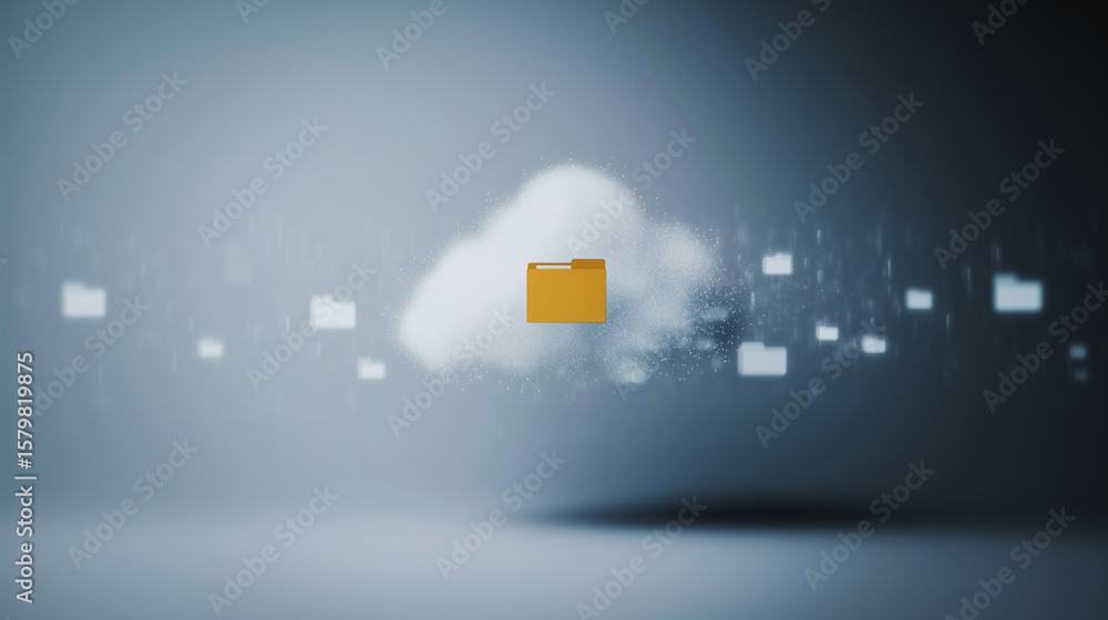 Poster cloud storage: illustrating seamless and secure data management through the conceptual portrayal of 