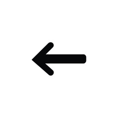 Isolated Black Arrow Pointing Left Direction on a Clean White Backdrop Design