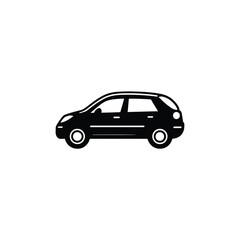 Obraz premium Isolated Black Auto Silhouette With Round Wheels On Transparent Background