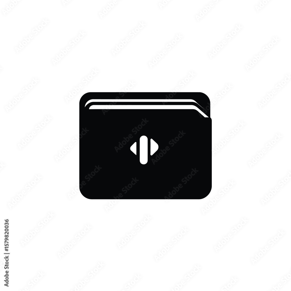 Aufkleber isolated black folder icon with internal arrow symbol for document organization and transferring