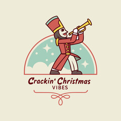 Festive Christmas Vibes with a Toy Soldier Playing Trumpet Illustration