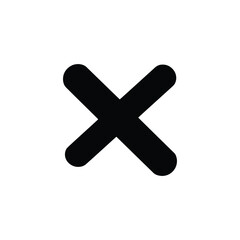 Isolated Black Cross Shape on Transparent Background Element Design