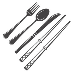 Fork spoon knife chopsticks dining utensils set cutlery