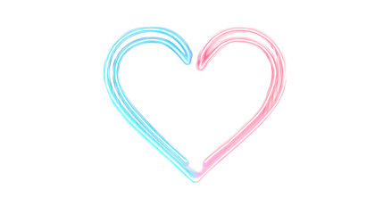 pink heart isolated on white