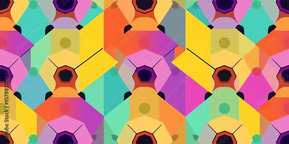 Aufkleber abstract geometric seamless pattern with halftone effect, simple lines and shapes, geometric backgro