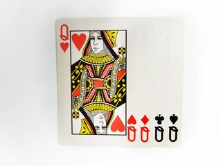 Playing cards on isolated white background 