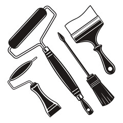 Paint rollers and brushes for renovation paint brush renovation tools