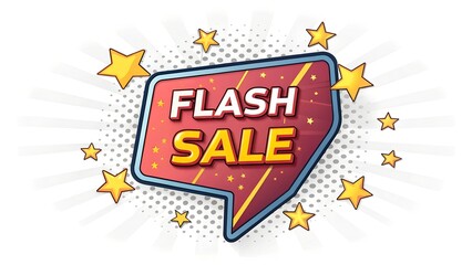 flash sale banner with torn paper on red background