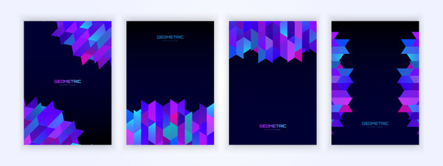 Vibrant geometric patterns with a modern tech style, perfect for business or digital themes