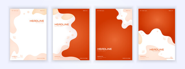 modern annual report cover with vibrant orange tones and smooth abstract wave accents.