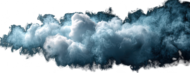 Wispy, light gray smoke cloud against black