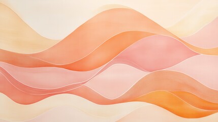 Obraz premium Abstract art with wavy lines in serene colors