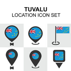 Pins featuring Tuvalu’s pastel blue flag, great for Pacific region maps, educational use, or travel content.