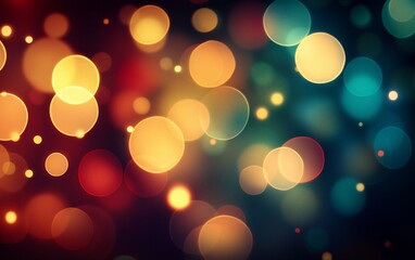 Abstract Bokeh Lights with Warm and Cool Tones in a Dreamy Composition