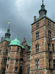 Royal Rosenborg castle building in Copenhagen, Denmark close up. Popular touristic attraction with the museum inside in the center of danish capital.