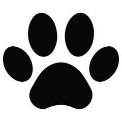 Black Paw Print Illustration Isolated On White Animal Footprint Clipart