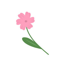 Simple flower illustration. Hand-drawn flower illustration. Flower illustration. Flat design colored flower illustration