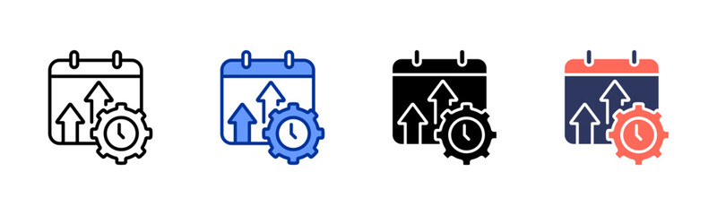 Obraz premium Productivity Tracker icon sheet multiple style collection