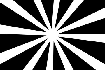 シンプルな黒色の集中線のイラスト