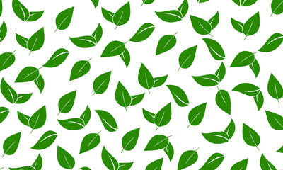 green leaves on a white background pattern seamless vector.