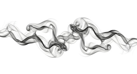 Delicate wisps of smoke forming abstract shapes on a pure white background
