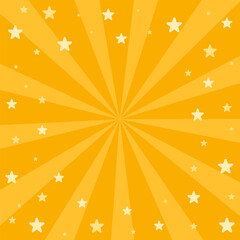 サンバーストと星の背景イラスト