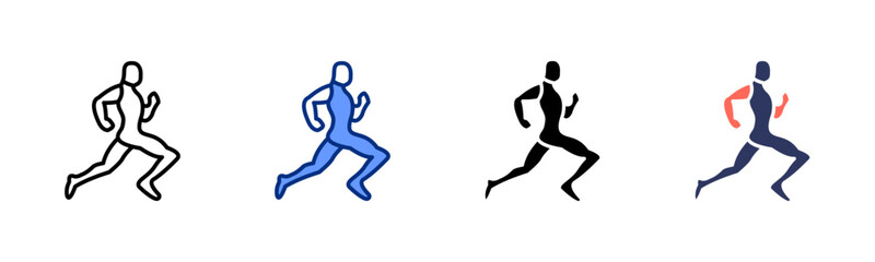 Running Person icon sheet multiple style collection