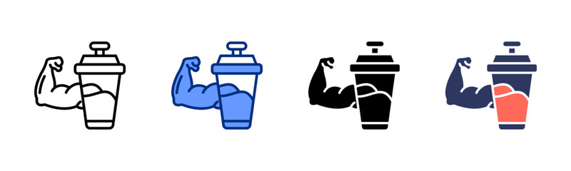 Protein Shake icon sheet multiple style collection