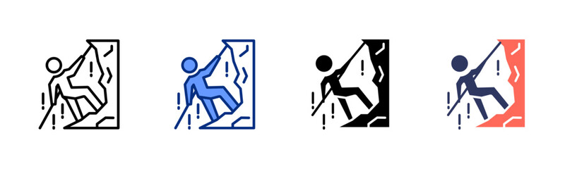 Climbing icon sheet multiple style collection