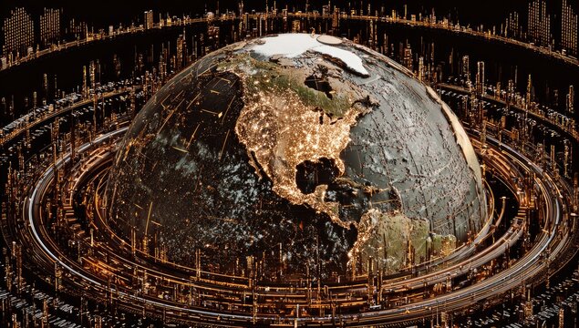 Ornate Earth, golden rings