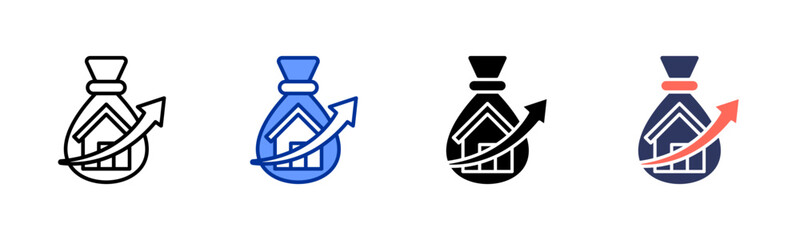 Real Estate Investment icon sheet multiple style collection