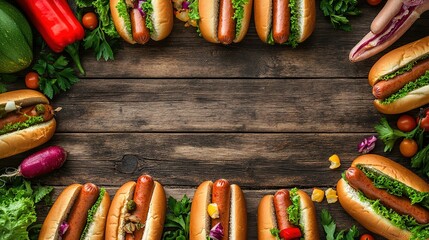 Delicious sausage and vegetables as ingredients