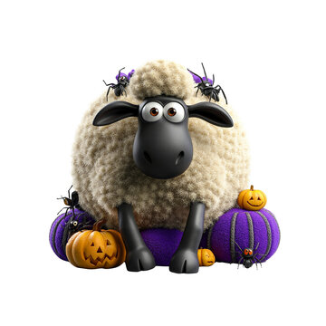 Spooky Shaun the Sheep Halloween Character 3D Render