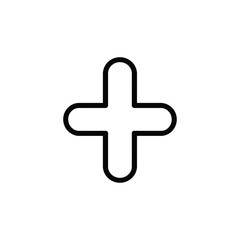 Obraz premium Isolated Rounded Plus Sign with Transparent Background in Simple Line Art Style