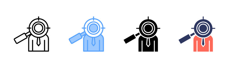 Headhunting icon sheet multiple style collection