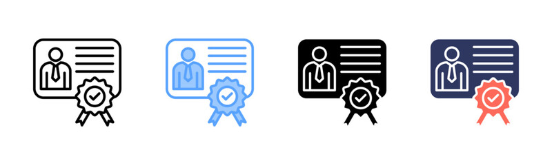 Qualifications icon sheet multiple style collection