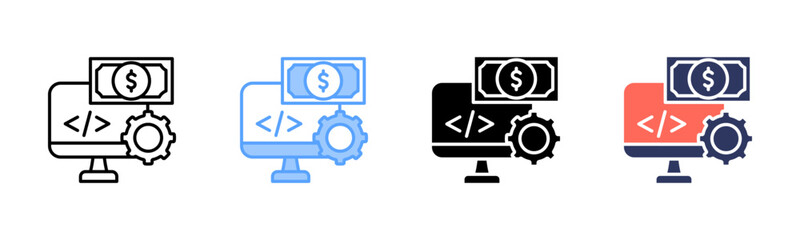 Software icon sheet multiple style collection