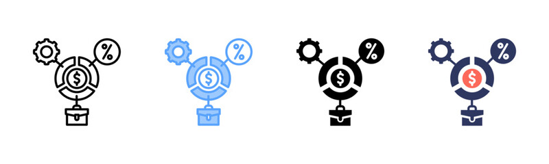 Financial Ratio icon sheet multiple style collection