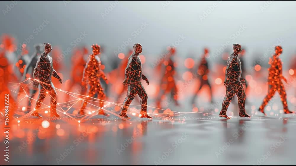 Poster group of people walking along a pathway representing performance drive nodes with emphasis on moveme