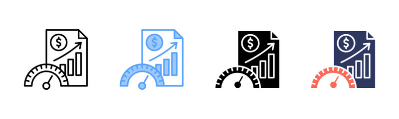Economic Indicator icon sheet multiple style collection