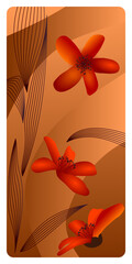 Frame with with bright red flowers of bombax ceiba