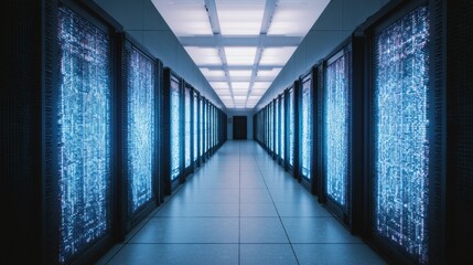 Retinal-Scanned Blast Doors in Secure Lab Corridor