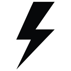 Obraz premium Isolated Bold Black Lightning Bolt Illustration on White Background Simple and Striking