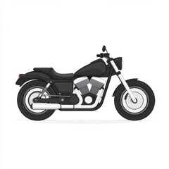 Obraz premium Stylish Black Motorcycle with Smooth Design and Vibrant Aesthetics